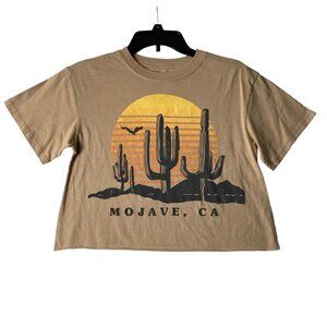 Gold Crush Women Cactus Cacti Mojave Desert CA California Cropped Tee T-shirt XS